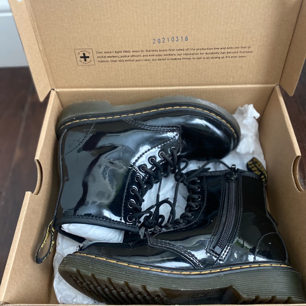 Girl Dr. Martens patent boots